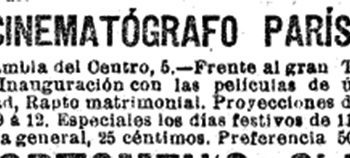 cinematógrafo París, Rambla, Barcelona